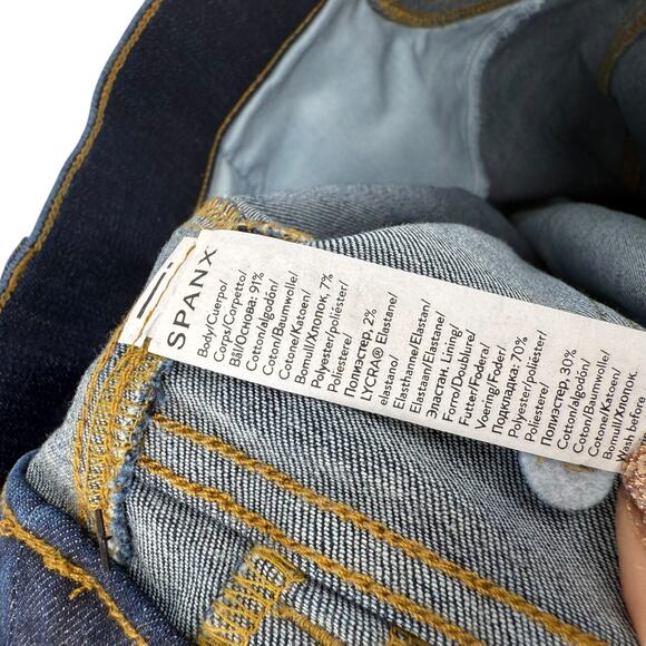 SPANX Flare Midnight Shade Jeans Pull On Stretch Size S Slimming Tummy Control - Picture 8 of 9